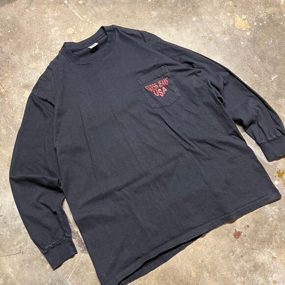 Vintage 90s Jcpenny Black Long Sleeve Guess Jeans USA - Picture 2 of 7